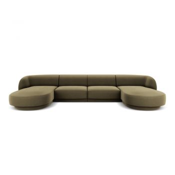 Colțar verde cu tapițerie din catifea Miley – Micadoni Home Colțar verde cu tapițerie din catifea Miley – Micadoni Home