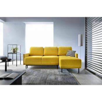 Coltar Extensbil Solo, 212x142x87 cm, Stofa Galbena Solo 257 la reducere