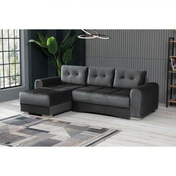 Coltar Extensibil Jena, 245x170x86 cm, Stofa Gri Inchis-Babyface 33