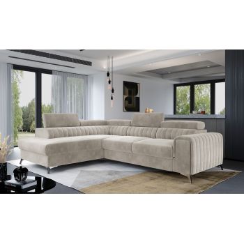 Coltar Extensibil Laurette cu Lada de Depozitare, Sezlong pe Stanga, Tetiere Reglabile, l275xA205xH69-98 cm-Paros02 Coltar Extensibil Laurette cu Lada de Depozitare, Sezlong pe Stanga, Tetiere Reglabile, l275xA205xH69-98 cm-Paros02