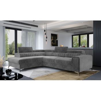 Coltar Extensibil Laurette cu Lada de Depozitare, Sezlong pe Stanga, Tetiere Reglabile, l275xA205xH69-98 cm-Paros06 Coltar Extensibil Laurette cu Lada de Depozitare, Sezlong pe Stanga, Tetiere Reglabile, l275xA205xH69-98 cm-Paros06