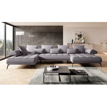 Coltar Fix, cu Sezlong pe Stanga, Mecanism Electric Relax, Perne Incluse, Sedo XL, l385xA224xH70-88 cm- SALVADOR 1 CREAM