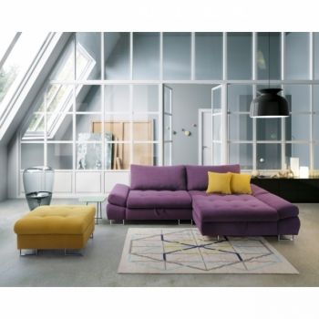 Coltar Greice Extensibil cu Sezlong pe Dreapta, cu Lada de Depozitare, Perne Incluse, l254xA168xH77 cm -Zoya 07 Coltar Greice Extensibil cu Sezlong pe Dreapta, cu Lada de Depozitare, Perne Incluse, l254xA168xH77 cm -Zoya 07