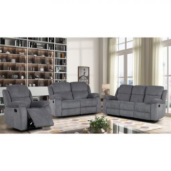 Set Recliner Tosca 3L+2L+1L, 208x100x94 cm, Gri la reducere