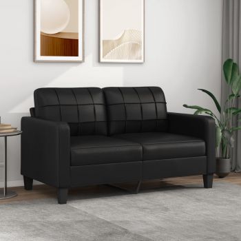 vidaXL Canapea cu 2 locuri, negru, 140 cm, piele ecologică vidaXL Canapea cu 2 locuri, negru, 140 cm, piele ecologică