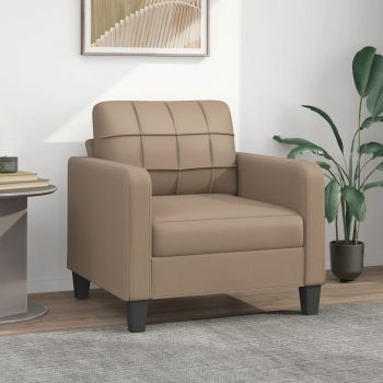vidaXL Canapea de o persoană, cappuccino, 60 cm, piele ecologică vidaXL Canapea de o persoană, cappuccino, 60 cm, piele ecologică