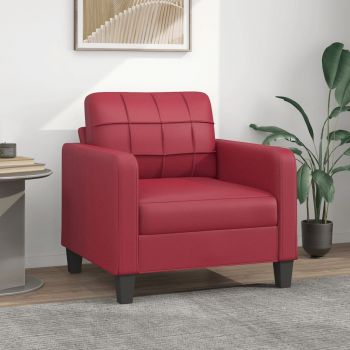 vidaXL Canapea de o persoană, roșu vin, 60 cm, piele ecologică vidaXL Canapea de o persoană, roșu vin, 60 cm, piele ecologică