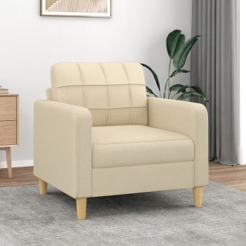 vidaXL Fotoliu canapea, crem, 60 cm, material textil vidaXL Fotoliu canapea, crem, 60 cm, material textil