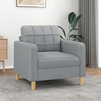 vidaXL Fotoliu canapea, gri deschis, 60 cm, material textil vidaXL Fotoliu canapea, gri deschis, 60 cm, material textil