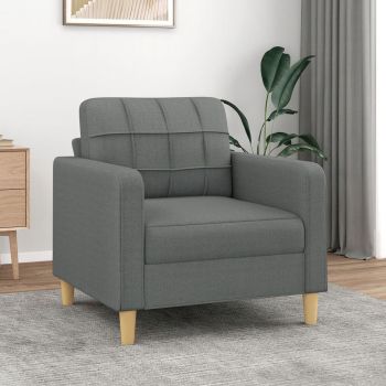 vidaXL Fotoliu canapea, gri închis, 60 cm, material textil vidaXL Fotoliu canapea, gri închis, 60 cm, material textil