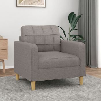 vidaXL Fotoliu canapea, gri taupe, 60 cm, material textil vidaXL Fotoliu canapea, gri taupe, 60 cm, material textil