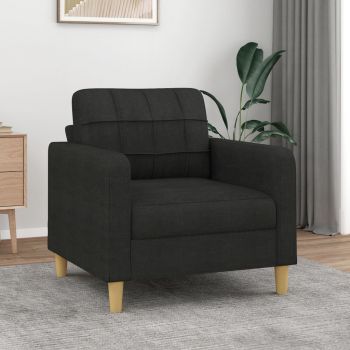 vidaXL Fotoliu canapea, negru, 60 cm, material textil vidaXL Fotoliu canapea, negru, 60 cm, material textil