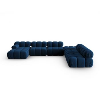 Canapea albastră cu tapițerie din catifea 379 cm Bellis – Micadoni Home