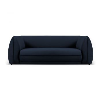 Canapea albastru-închis cu tapițerie din catifea 225 cm Lando – Micadoni Home