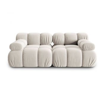 Canapea modulară bej cu tapițerie din catifea 188 cm Bellis – Micadoni