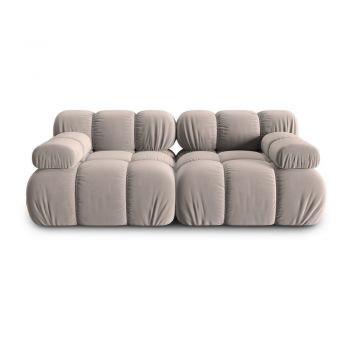 Canapea modulară maro deschis cu tapițerie din catifea 188 cm Bellis – Micadoni