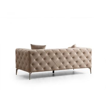 Canapea bej cu tapițerie din catifea 197 cm Como – Balcab Home