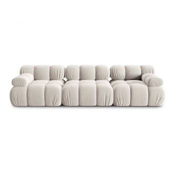 Canapea modulară bej cu tapițerie din catifea 282 cm Bellis – Micadoni