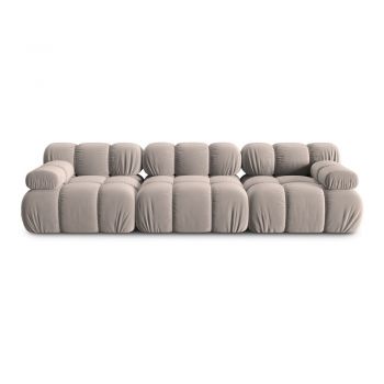 Canapea modulară maro deschis cu tapițerie din catifea 282 cm Bellis – Micadoni