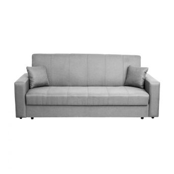 Canapea CORINNE II extensibila, 3 locuri, cu lada depozitare, gri, 220x90x96 cm