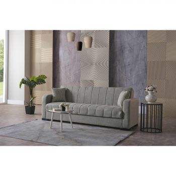 Canapea Extensibila Adele, 220x78x80 cm, Gri Deschis la reducere