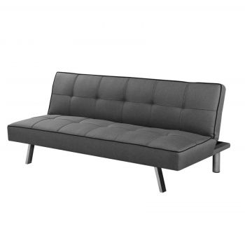 Canapea extensibila Carlo gri inchis - H 74-38 cm