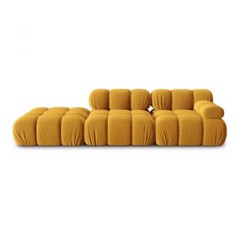 Canapea galbenă cu tapițerie din catifea 282 cm Bellis – Micadoni Home