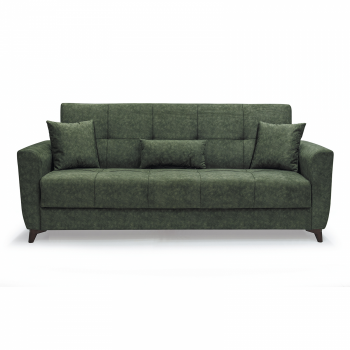 Canapea LEON extensibila, 3 locuri, cu arcuri si lada depozitare, verde, 224x90x95 cm ieftina