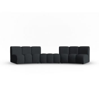 Canapea neagră 367 cm Lupine – Micadoni Home