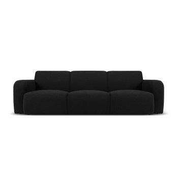Canapea neagră cu tapițerie din stofă bouclé 235 cm Molino – Micadoni Home