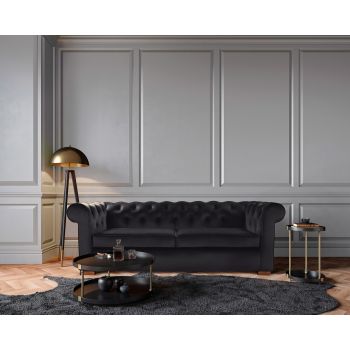 Canapea Oxford Chesterfield, 93x183x75 cm, 2 locuri, Graphite ieftina