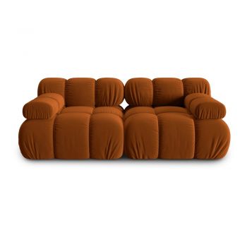 Canapea portocalie cu tapițerie din catifea 188 cm Bellis – Micadoni Home