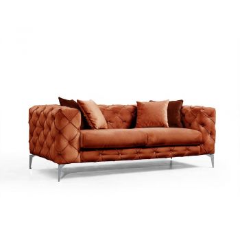 Canapea portocalie cu tapițerie din catifea 197 cm Como – Balcab Home