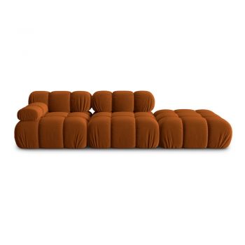 Canapea portocalie cu tapițerie din catifea 282 cm Bellis – Micadoni Home