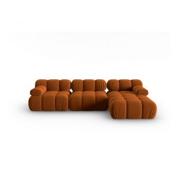 Canapea portocalie cu tapițerie din catifea 285 cm Bellis – Micadoni Home