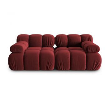 Canapea roșie cu tapițerie din catifea 188 cm Bellis – Micadoni Home