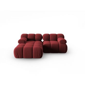 Canapea roșie cu tapițerie din catifea 191 cm Bellis – Micadoni Home