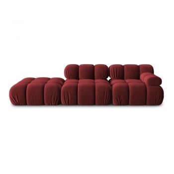 Canapea roșie cu tapițerie din catifea 282 cm Bellis – Micadoni Home