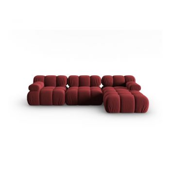 Canapea roșie cu tapițerie din catifea 285 cm Bellis – Micadoni Home
