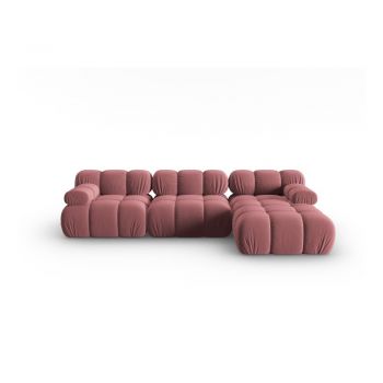 Canapea roz cu tapițerie din catifea 285 cm Bellis – Micadoni Home