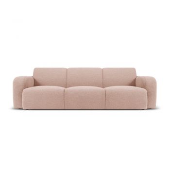 Canapea roz cu tapițerie din stofă bouclé 235 cm Molino – Micadoni Home