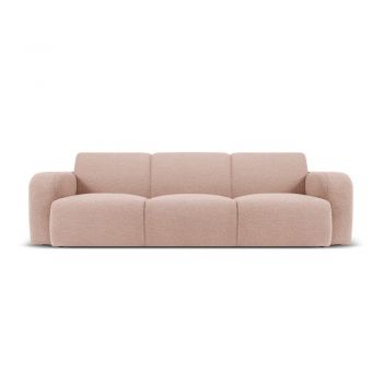 Canapea roz cu tapițerie din stofă bouclé 235 cm Molino – Micadoni Home
