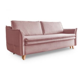 Canapea roz-deschis extensibilă 225 cm – Miuform