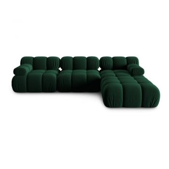 Colțar verde cu tapițerie din catifea Bellis – Micadoni Home