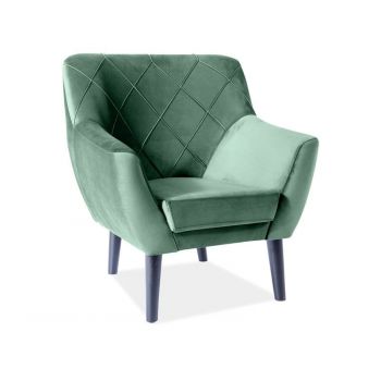Fotoliu catifea Kier 1 verde Blu78/wenge