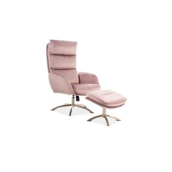 Fotoliu de relaxare Monroe velvet roz