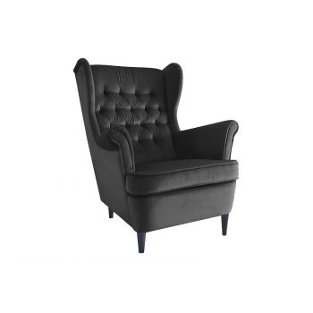 Fotoliu Harry velvet negru Blu19