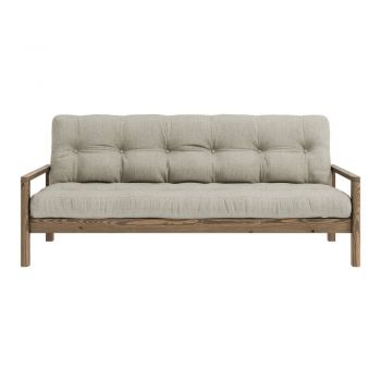 Canapea bej extensibilă cu tapițerie din in 205 cm Knob – Karup Design