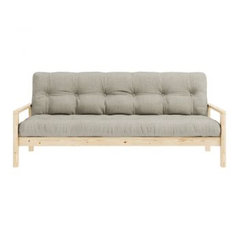 Canapea bej extensibilă cu tapițerie din in 205 cm Knob – Karup Design