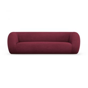 Canapea burgundy cu tapițerie din stofă bouclé 230 cm Essen – Cosmopolitan Design